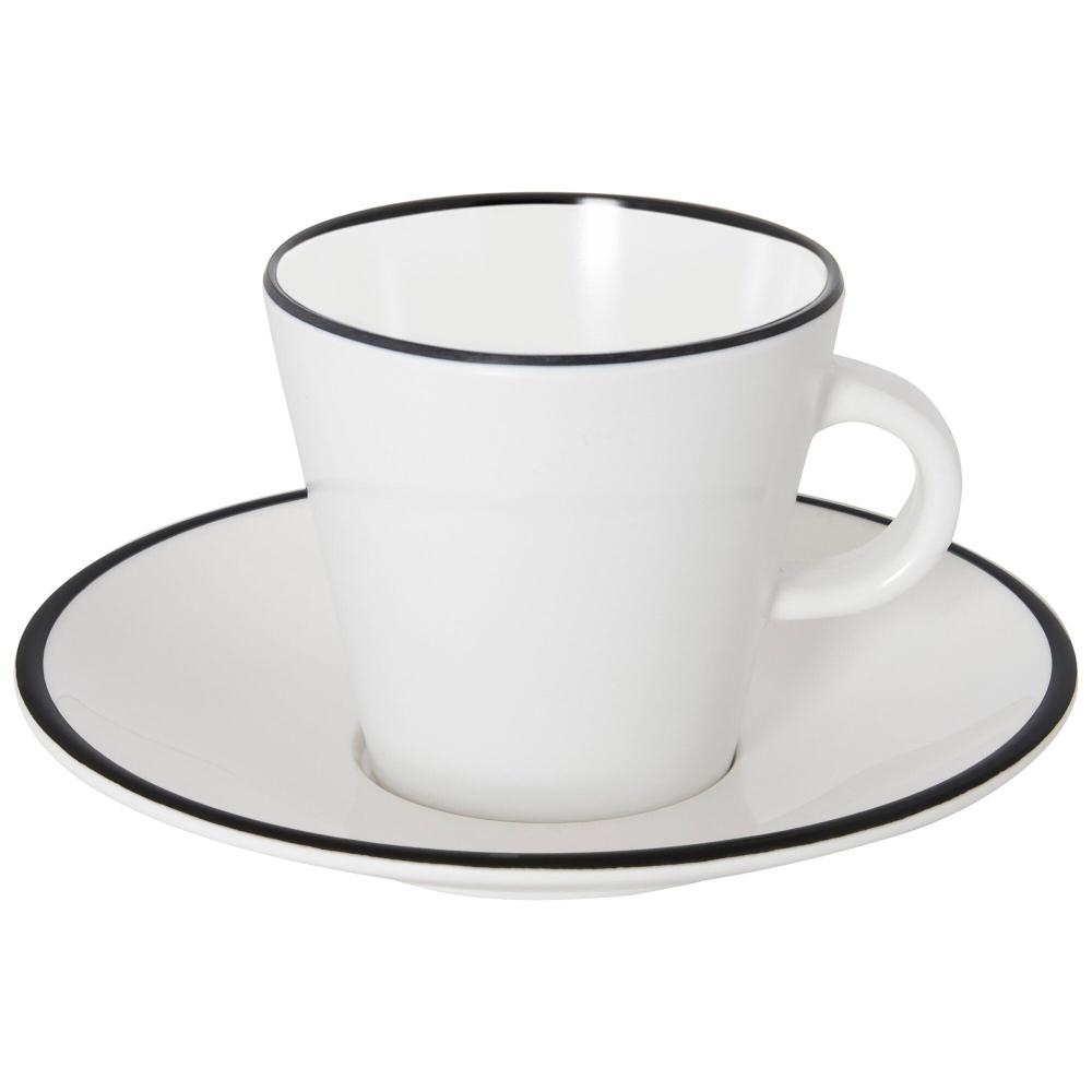 Gimex Espressoset Linea Line 2-teilig, weiß/schwarz