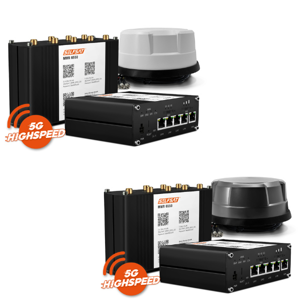 Selfsat WELAN Router MWR 6550 5G WiFi 6 eSIM Antenne