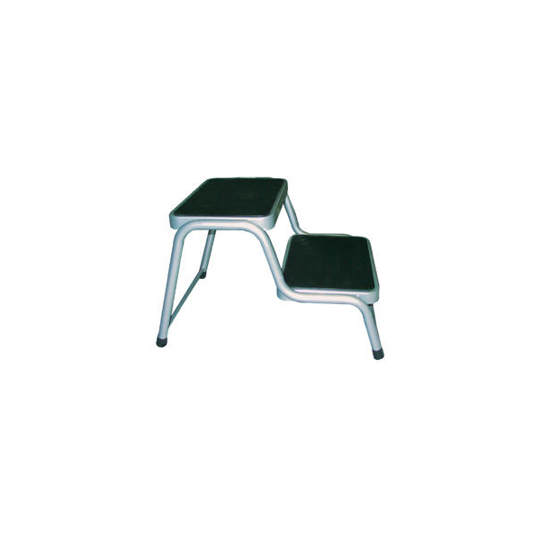 Carbest Doppeltrittstufe Stahl, Höhe 38 cm, belastbar bis 150 kg