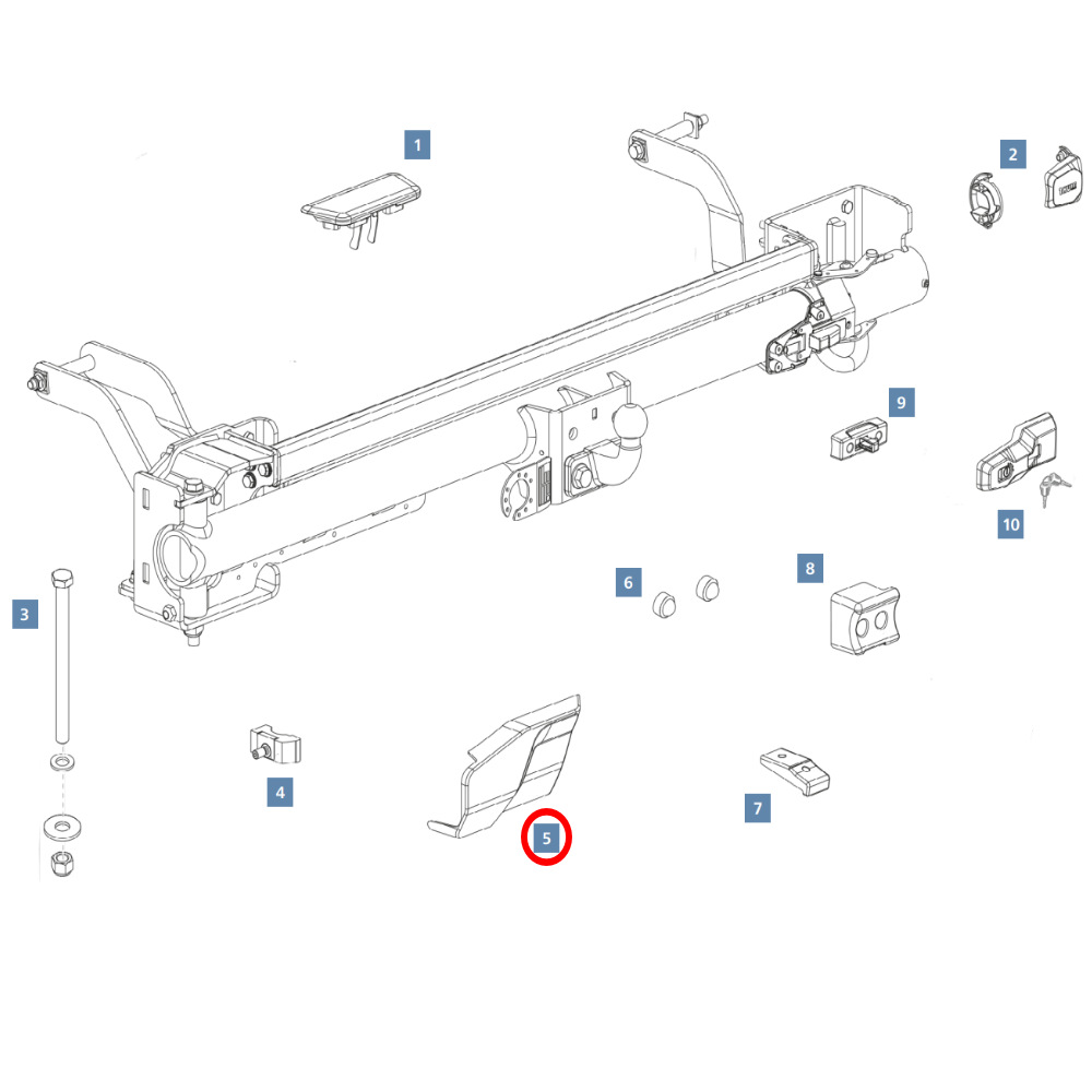 Thule VeloSwing Abdeckung Querträger, links