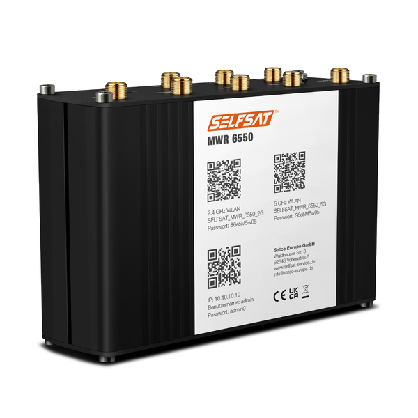 Selfsat WELAN Router MWR 6550 5G WiFi 6 eSIM Antenne
