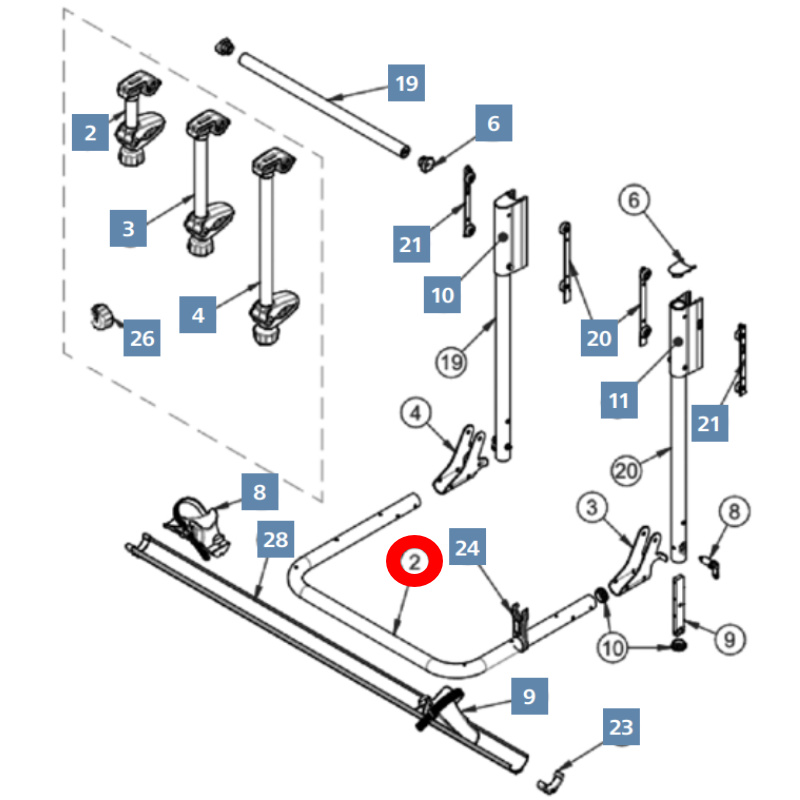 BR-Systems Bike Lift Gestellrohr horizontal 35 mm