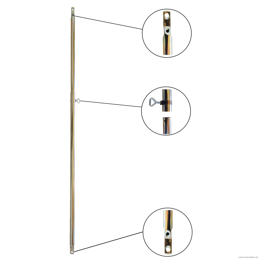 Spannstange / Vordachspannstab Stahl 22 mm ohne Schellen