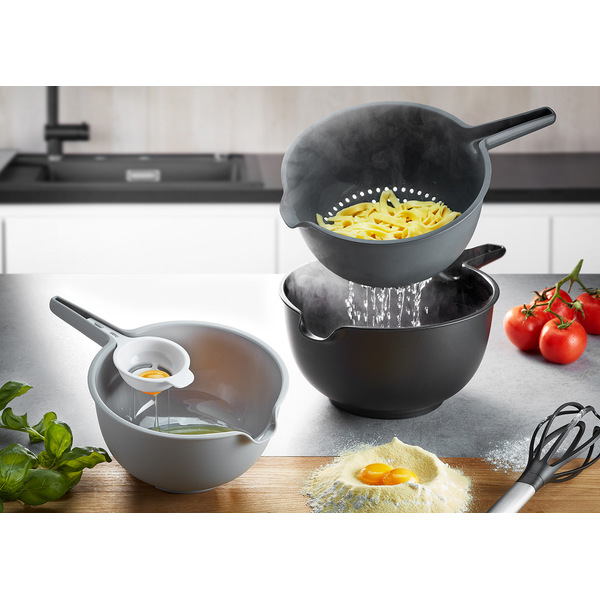 Gefu Schüssel-Set PREPARO 4-tlg., 1,8 l, 4 l  Farbe schwarz / grau