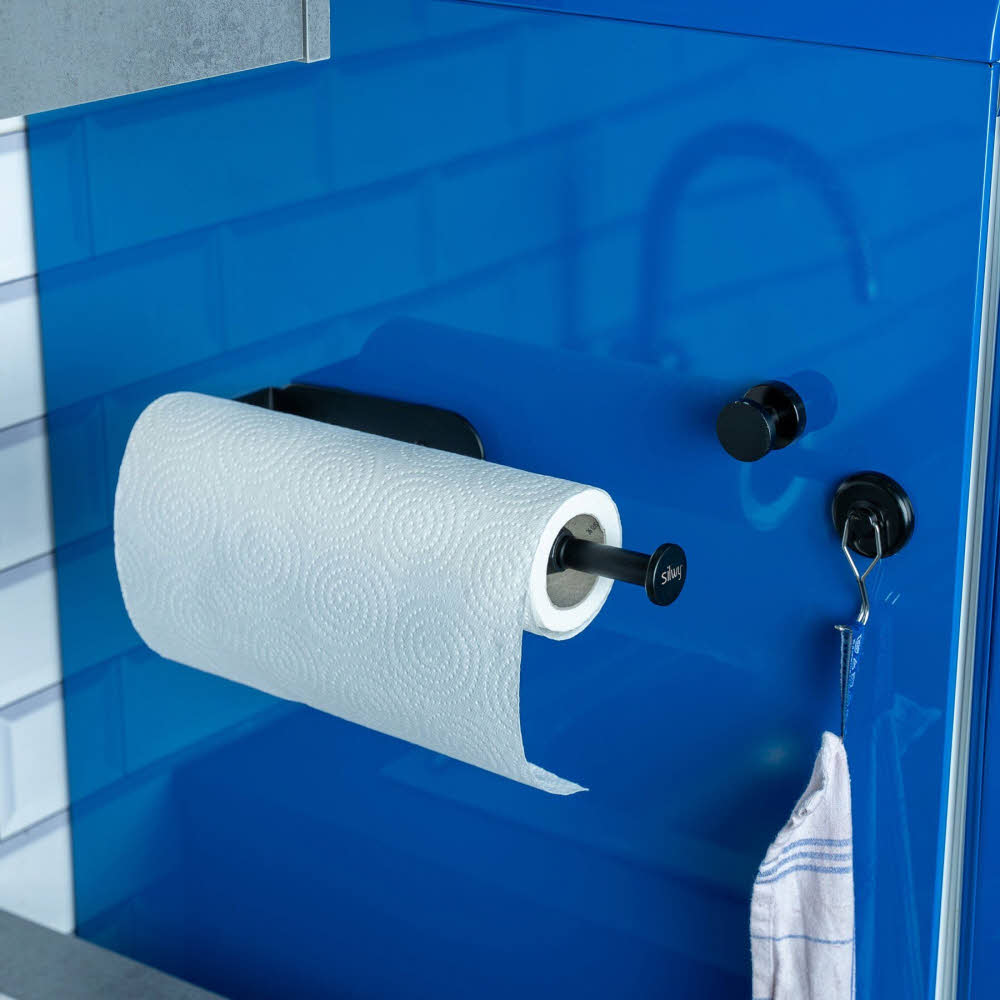 Silwy Magnet-Küchenrollenhalter inkl. Metall-Leiste 1 Halter + 1 Metall-Leiste