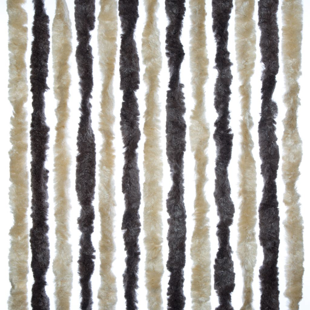 Brunner Chenille-Flauschvorhang beige/dunkelbraun
