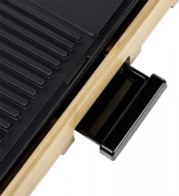 Tristar Tischgrill Bambus Grillplatte XL