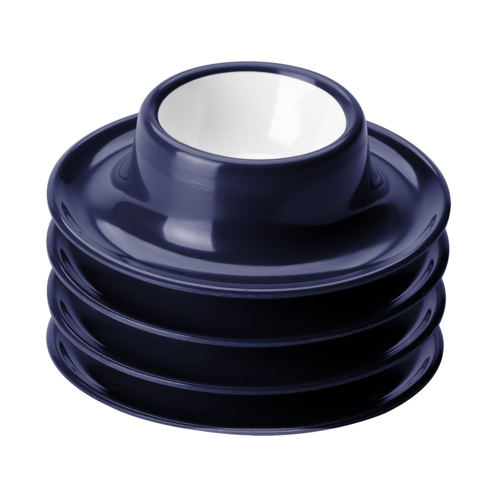 Gimex Eierbecher Solid Line 4-teilig, blau/weiß