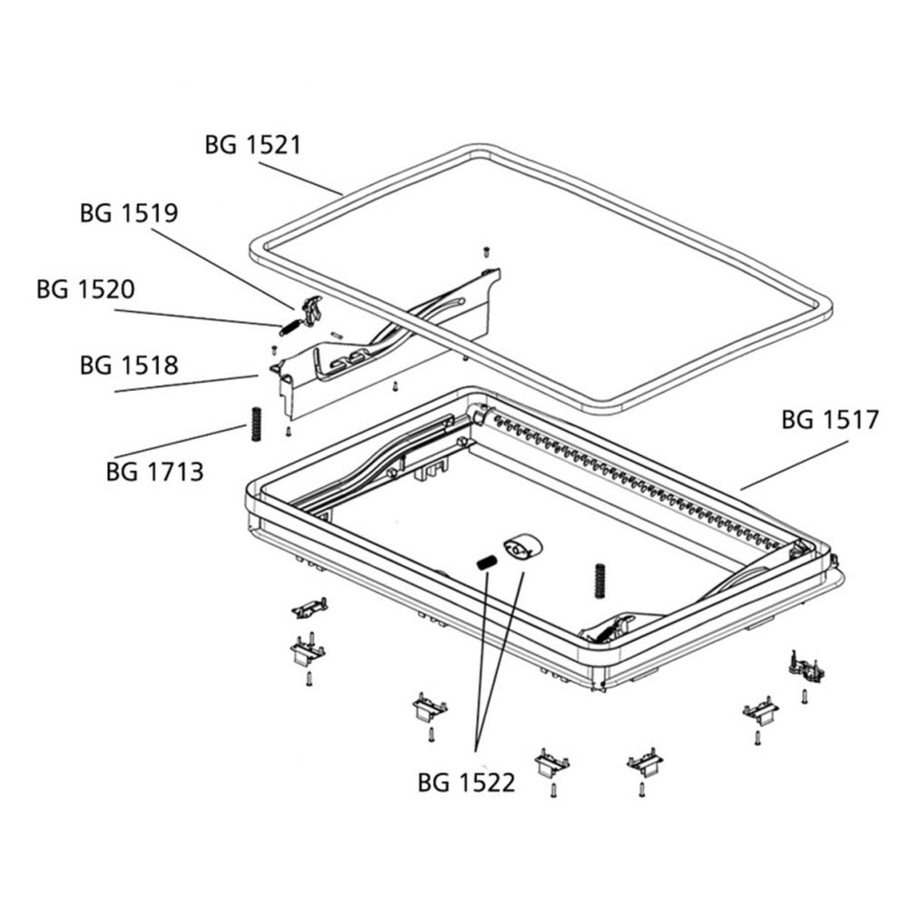 Dometic Außenrahmen ohne Zwangsbelüftung für Midi Heki/Style Bügel (4460000325)