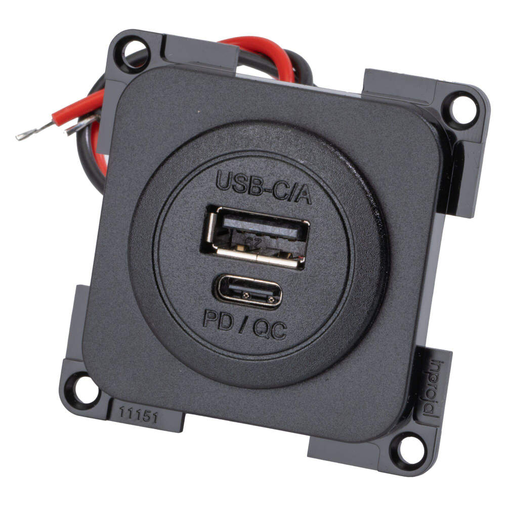 Procar Einbau-Doppelsteckdose inprojal System USB-A /USB-C