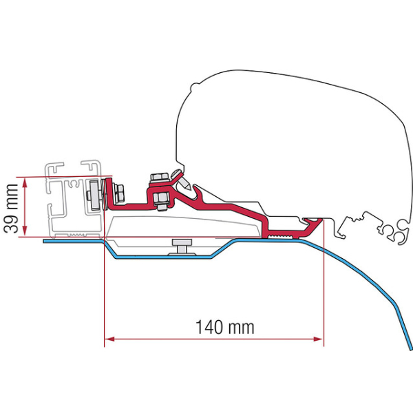 Fiamma Adapterkit F80S passend für Ducato H2