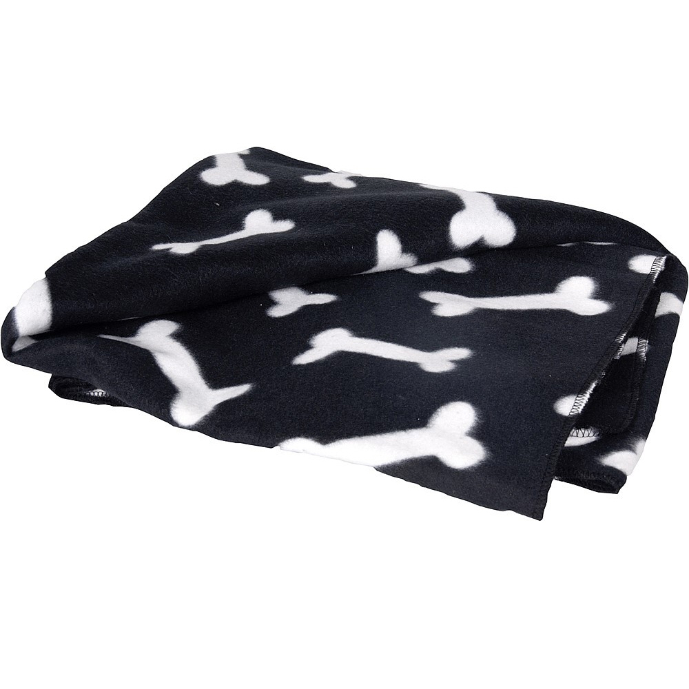 Flamingo Hunde-Fleecedecke Knochenmotiv 100 x 70 cm