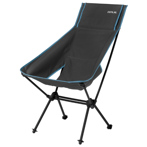 Defa Klappstuhl High Chair mit hoher Rückenlehne, anthrazit/blau