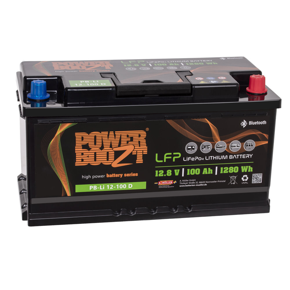 Powerboozt LiFePO4 Lithium Batterie PB-Li 100 Ah - Bluetooth