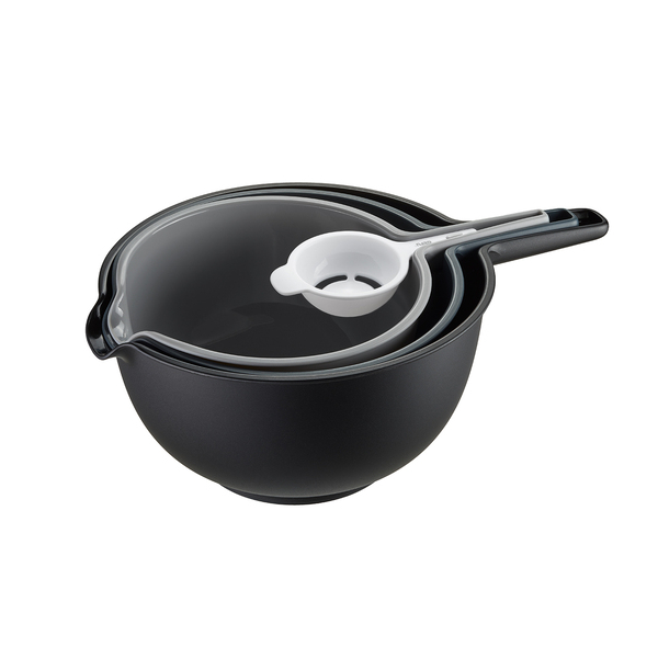 Gefu Schüssel-Set PREPARO 4-tlg., 1,8 l, 4 l  Farbe schwarz / grau