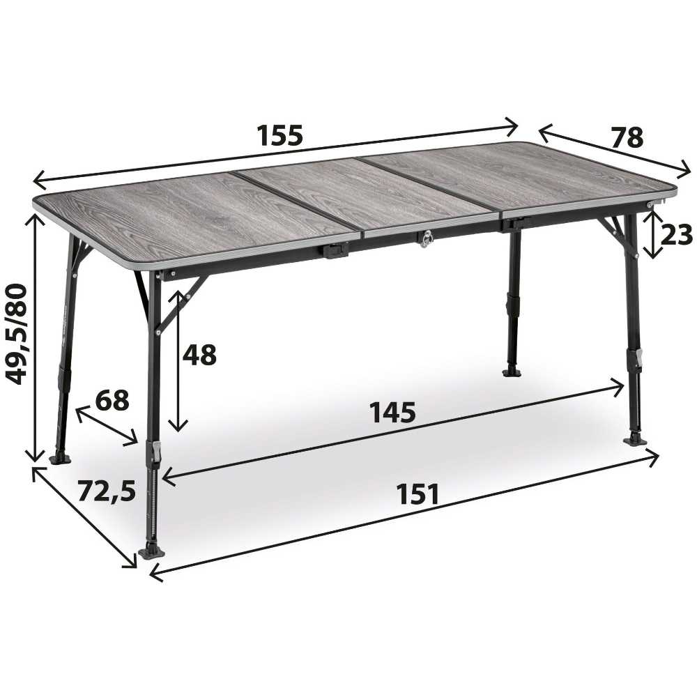 Brunner Campingtisch Elùtop ComPack Extension, 155 x 80 cm