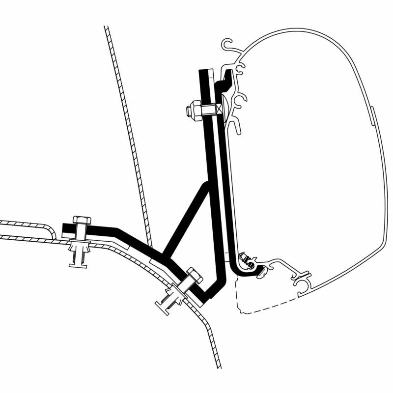 Thule Wandadapter-Set für Ducato/Iveco H2 Lift Roof, Omnistor Serie 5