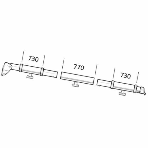 Thule Klemmprofil rechts f. Markisenzelte, Auszug 2,5 m, Serie 5 (Nr.1500602158)