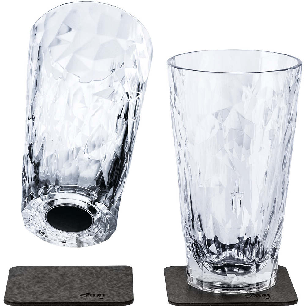 Silwy Magnet-Kunststoffgläser Longdrink 300 ml, 2er-Set, transparent