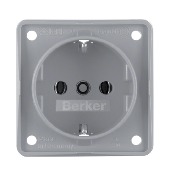 Berker Integro Steckdose Schuko, grau