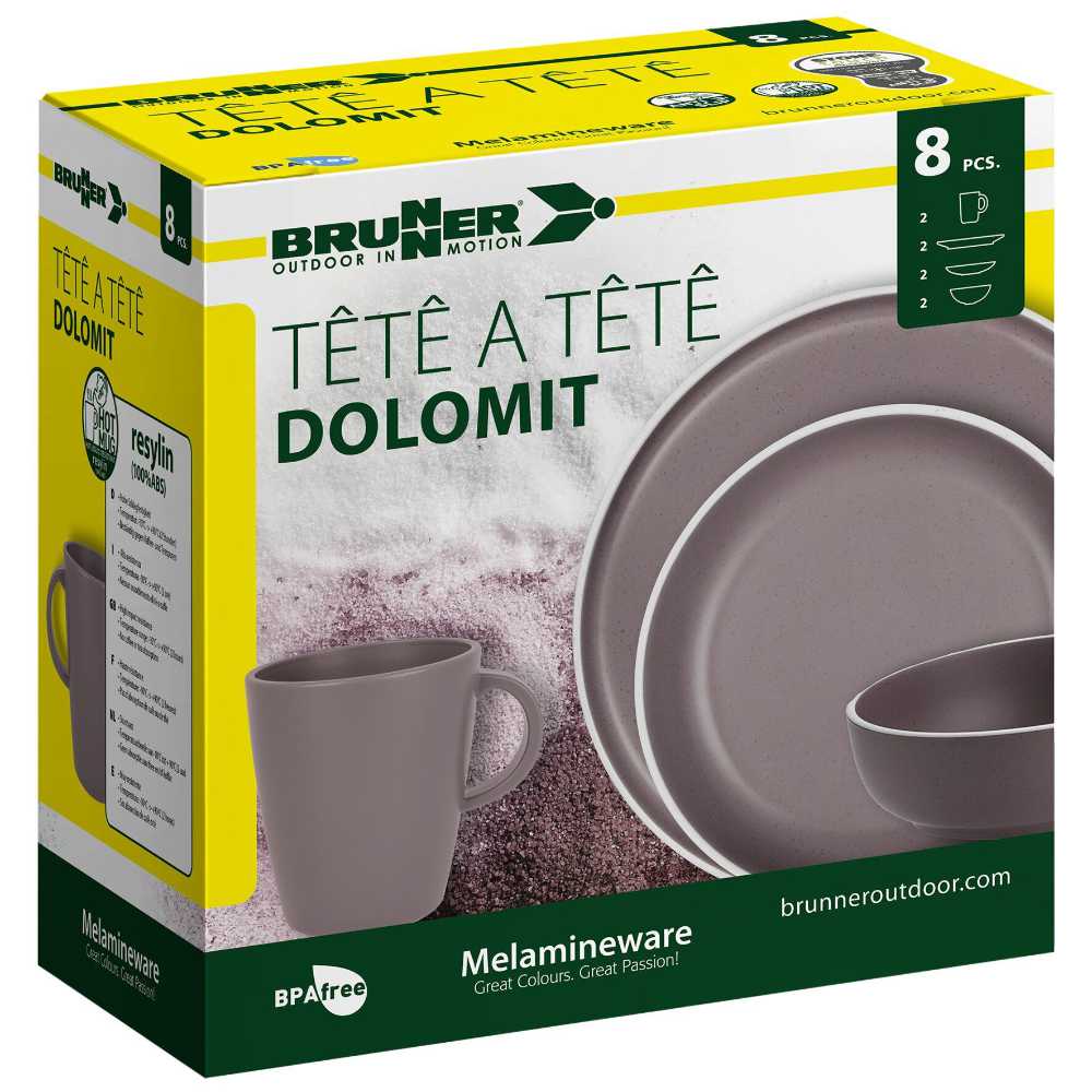 Brunner Geschirrset Tête-à-Tête Dolomit 8-tlg., brombeer