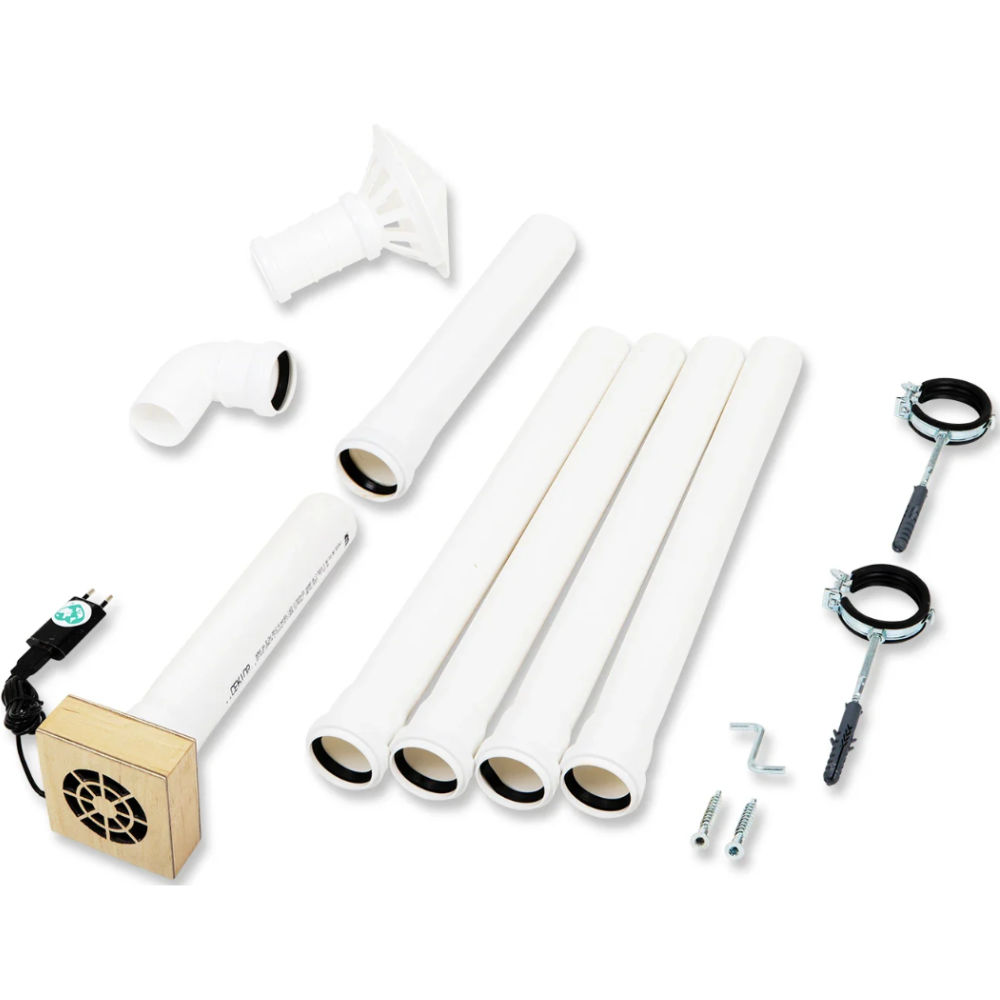 TROBOLO Elektrisches Abluftsystem inkl. Abluftleitung-Set für Trenntoiletten
