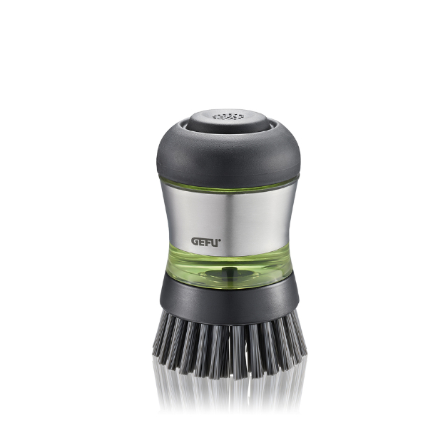 Gefu Spülbürste mit Spülmittelspender SWIFT  Farbe schwarz / silber