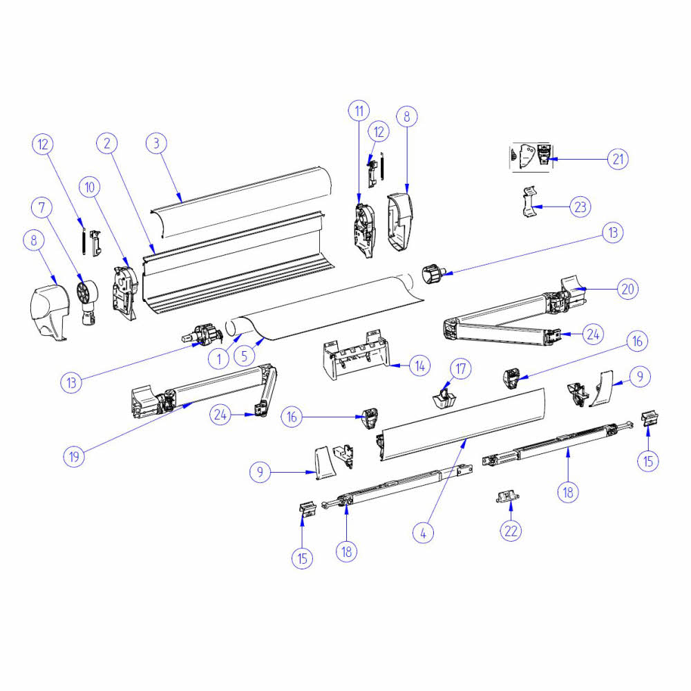 Frontblendenendkappen weiß Thule-Omnistor 5003 (Nr. 1500601591)