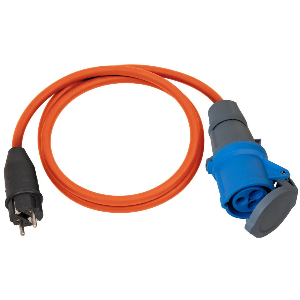 Adapterkabel Schuko Stecker / CEE Kupplung mit LED Spannungsanzeige, 1,5 m