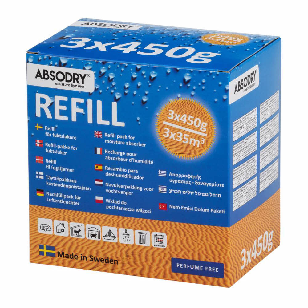 Absodry Nachfüllgranulat für Box Classic 3er Pack 450 g, weiß