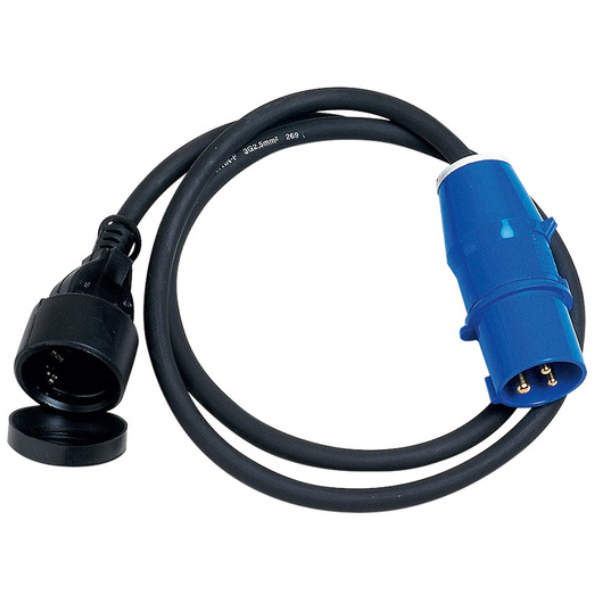 Brunner Adapter CEE/Schuko 150 cm, 3 x 2,5 qmm, schwarz/blau