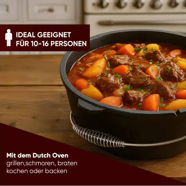 Gusskönig Eingebrannter Dutch Oven Set ohne Füße