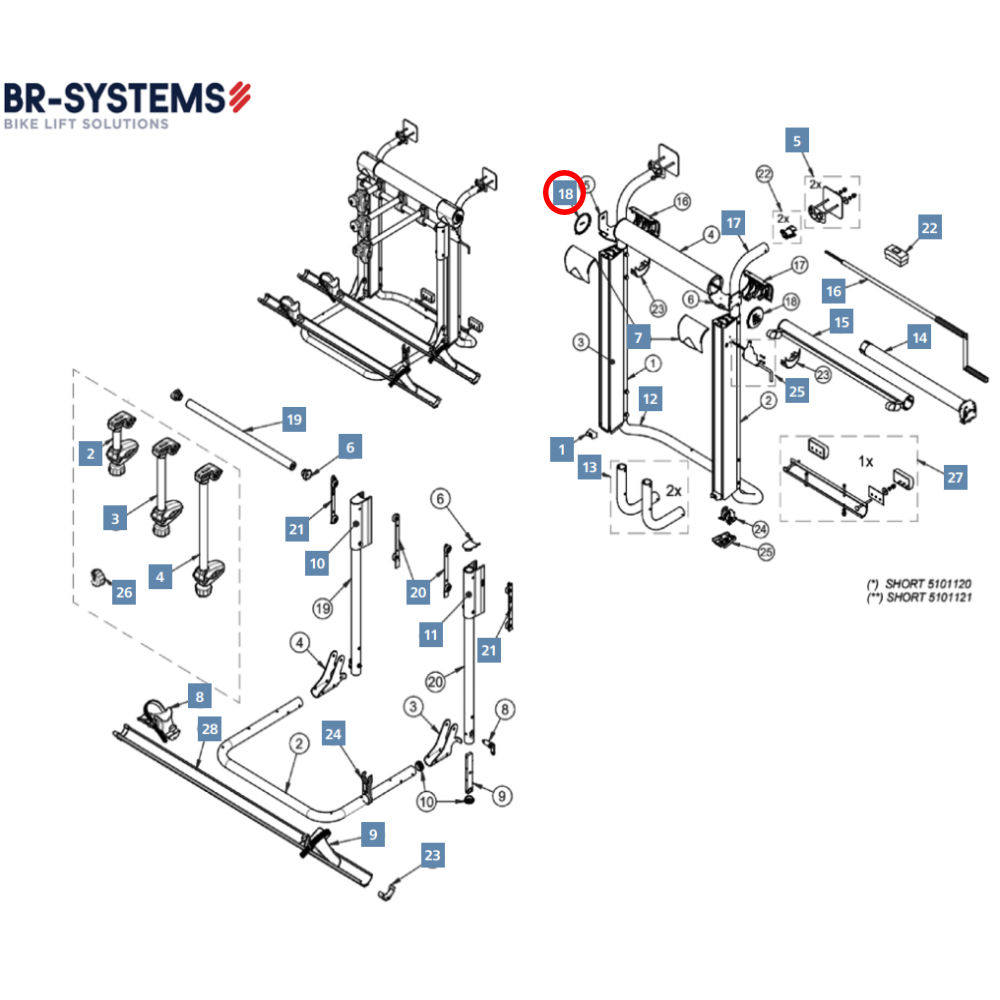 BR-Systems Plakette Logo für Endkappe für Bike Lift