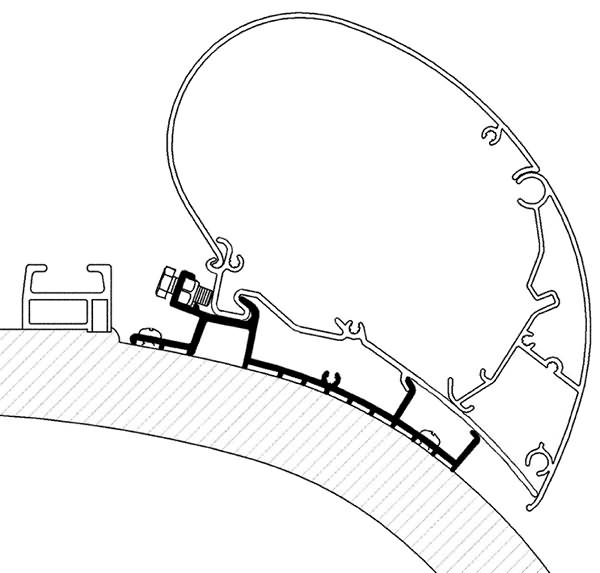 Thule Dachadapter für Carthago Chic bis 2014, Omnistor Serie 6 u. 9, Länge 4,5 m