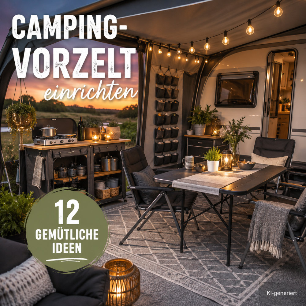 Camping-Vorzelt einrichten - 12 gemütliche Ideen