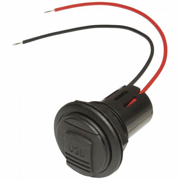 Procar Einbausteckdose Power USB 12-24 V mit Gewindehülse und Deckel