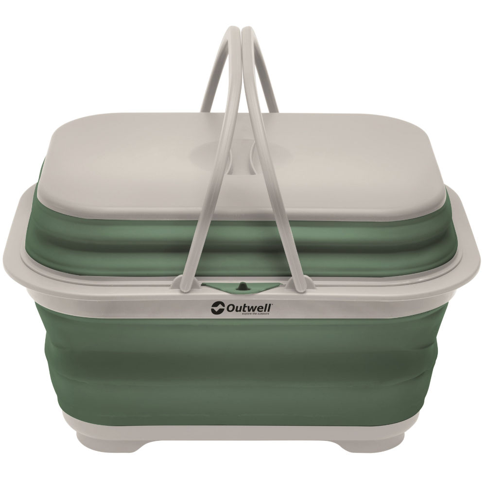 Outwell Collaps Waschbecken mit Griff und Deckel dunkelgrün