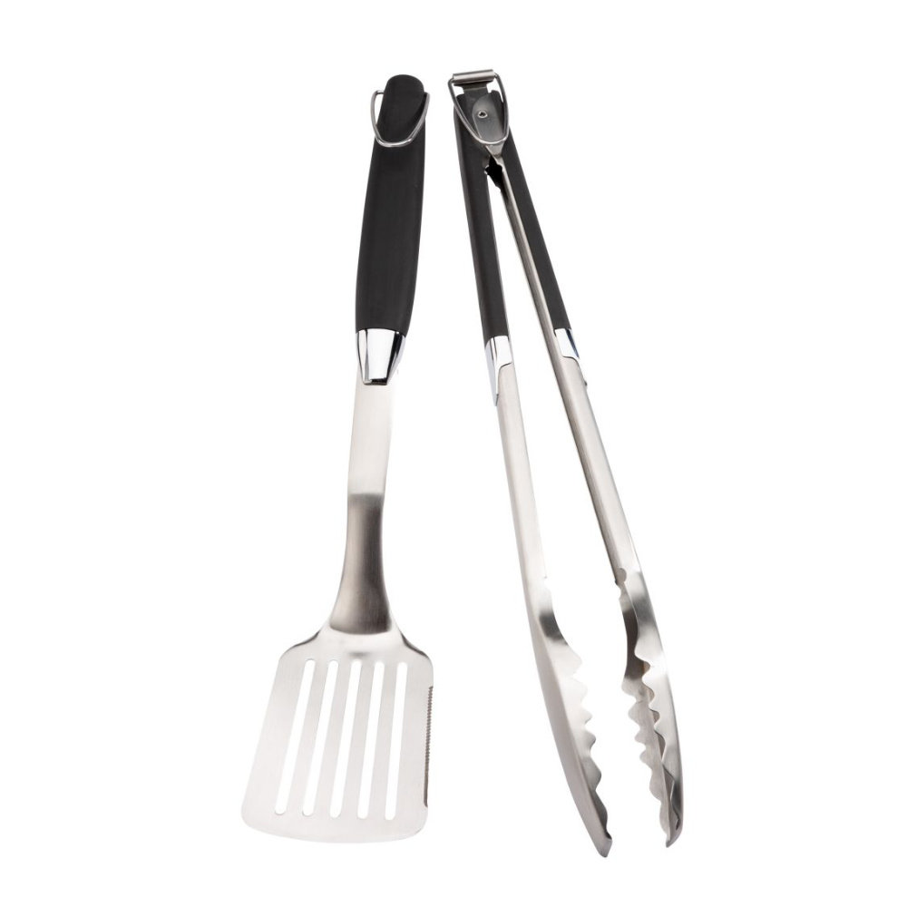 Grillbesteck 2 tlg. rostfreier gebürsteter Edelstahl