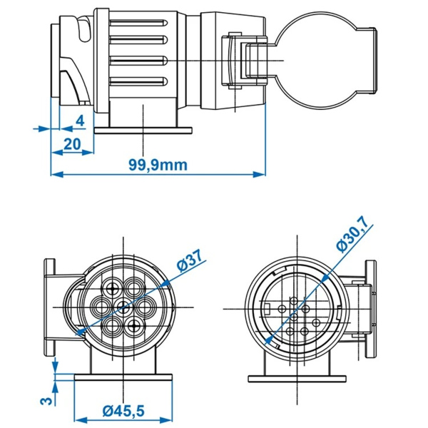 ProPlus Adapter von 13- auf 7-polig im Blister