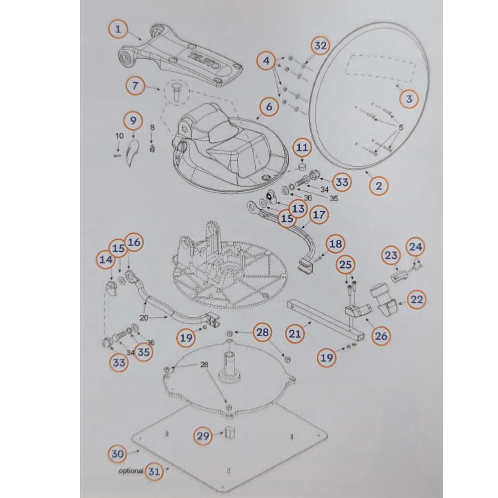 Alu Befestigungsplatte zu Flatsat Classic Basis 45 x 40cm (810693)