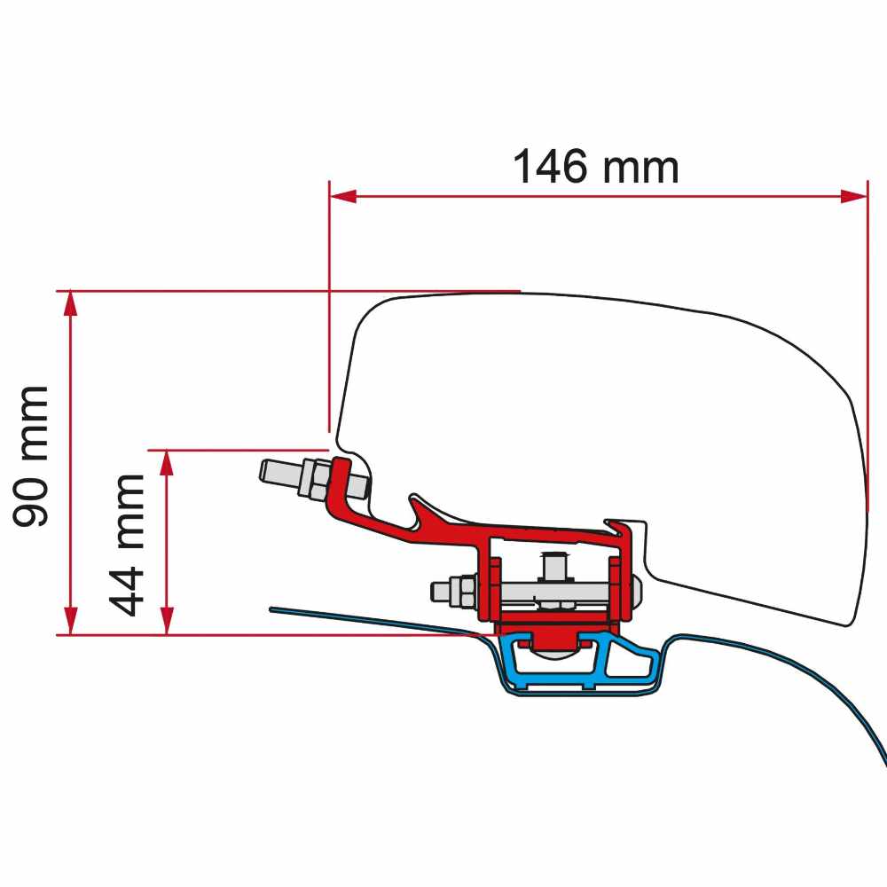 Fiamma Kit für F40 - VW T5/T6 Roof Rail