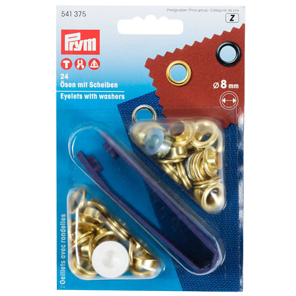 Prym Ösen mit Scheiben 8 mm, 24Stück