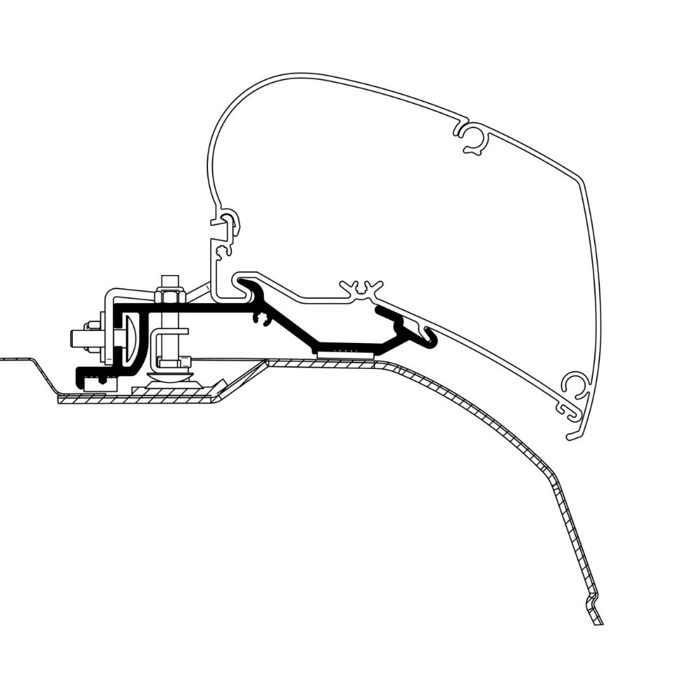 Thule Dachadapter-Set Fiat Ducato H2 ab 07/2006, Omnistor Serie 6, 3,75 - 4 m