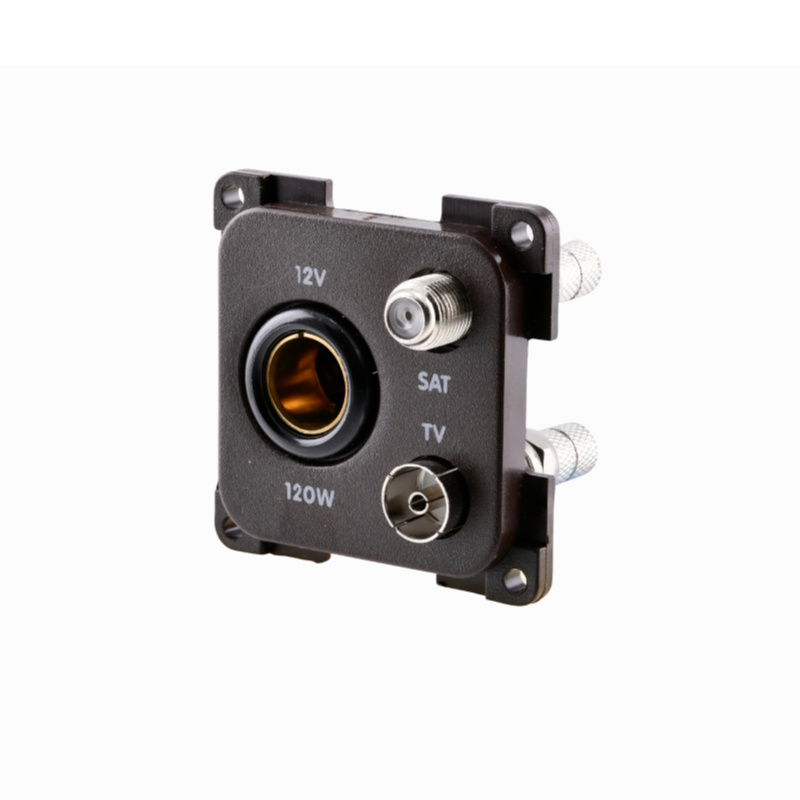 System 20.000 Auto-Steckdose 12 V, TV, SAT - braun