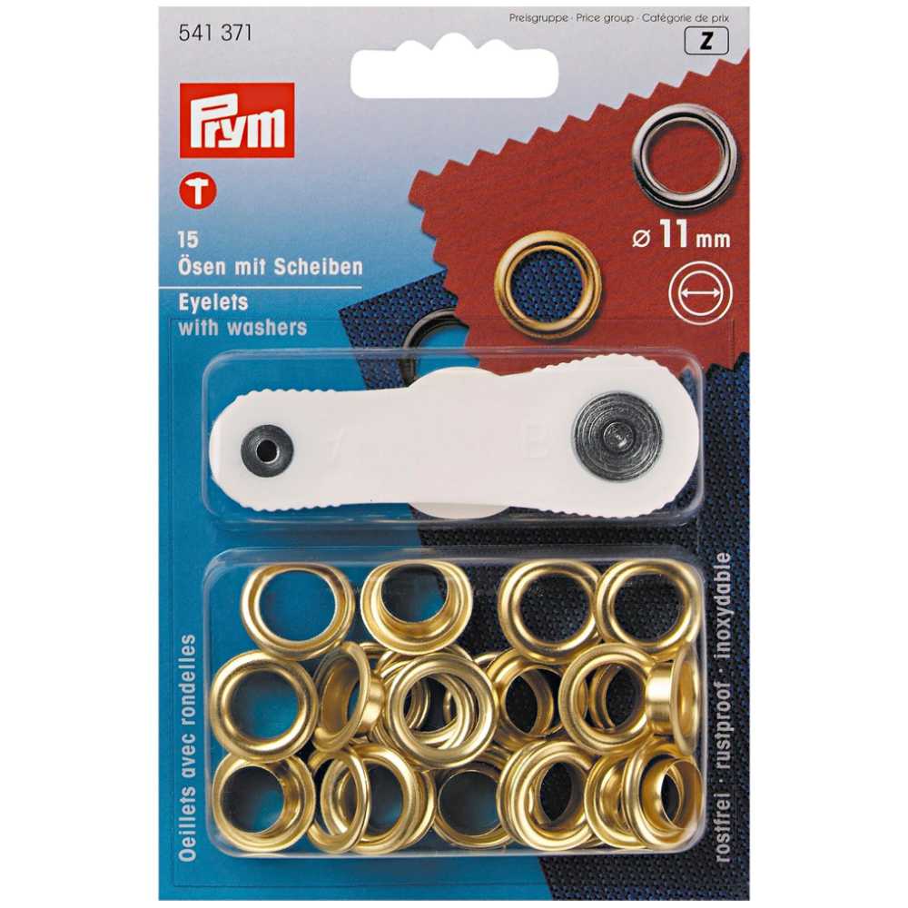 Prym Ösen mit Scheiben 11 mm, 15Stück