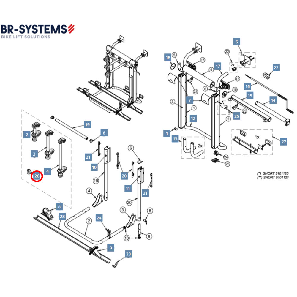 BR-Systems Sicherheitsschloss mit Schlüssel für Bike Lift