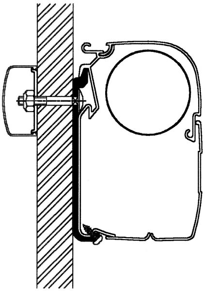 Thule Flat-Adapter-Set 40 cm für Reisemobile, Omnistor Serie 5 und 8