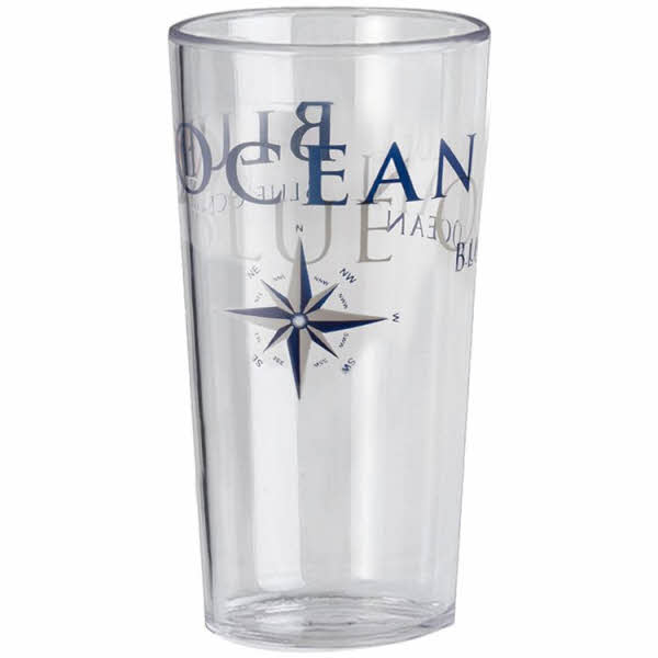 Brunner Trinkglas Blue Ocean mit Anti-Slip-Ring, 400 ml, 2er-Set