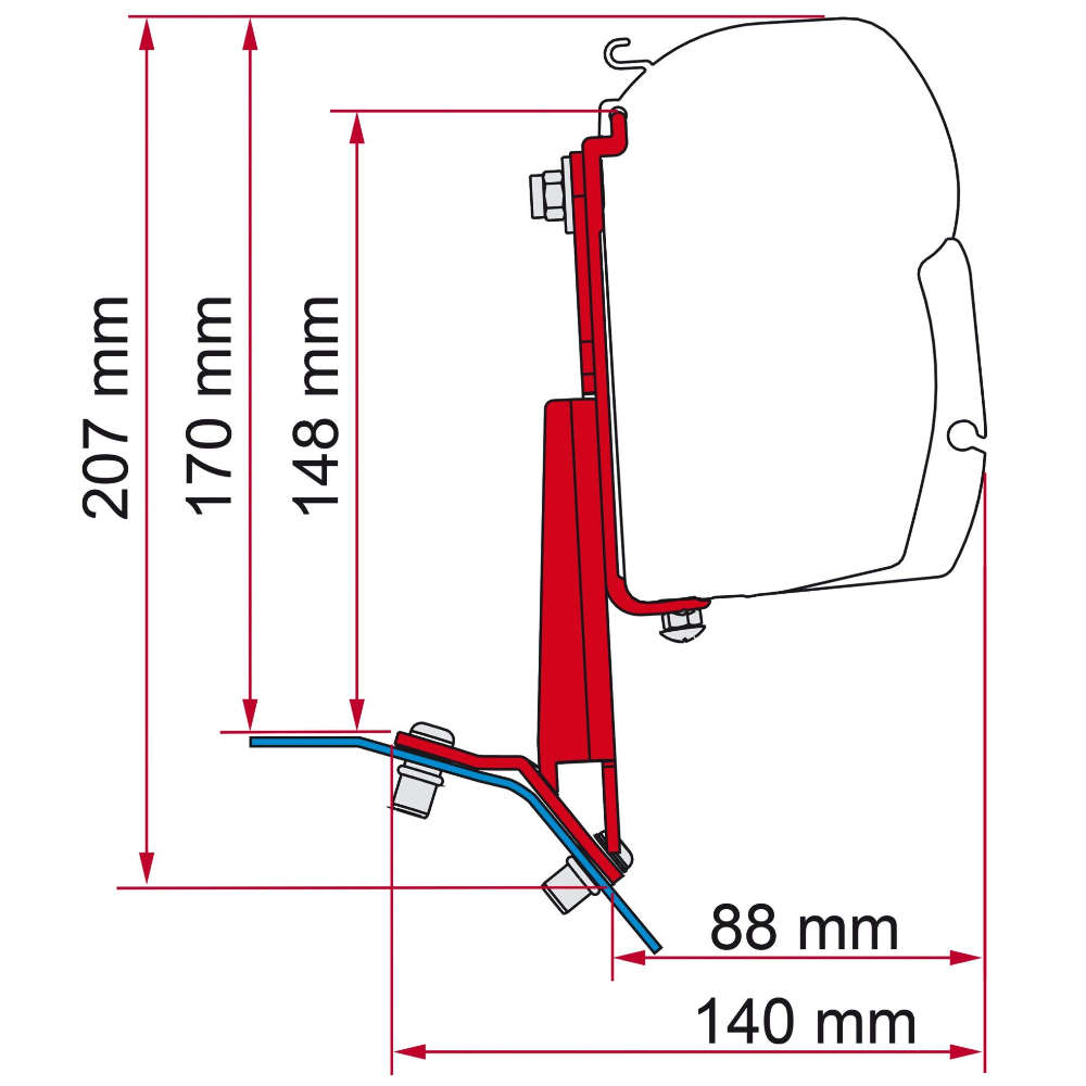 Fiamma Kit für F43 / F45 S / F35 pro - Ford Custom Lift Roof H1