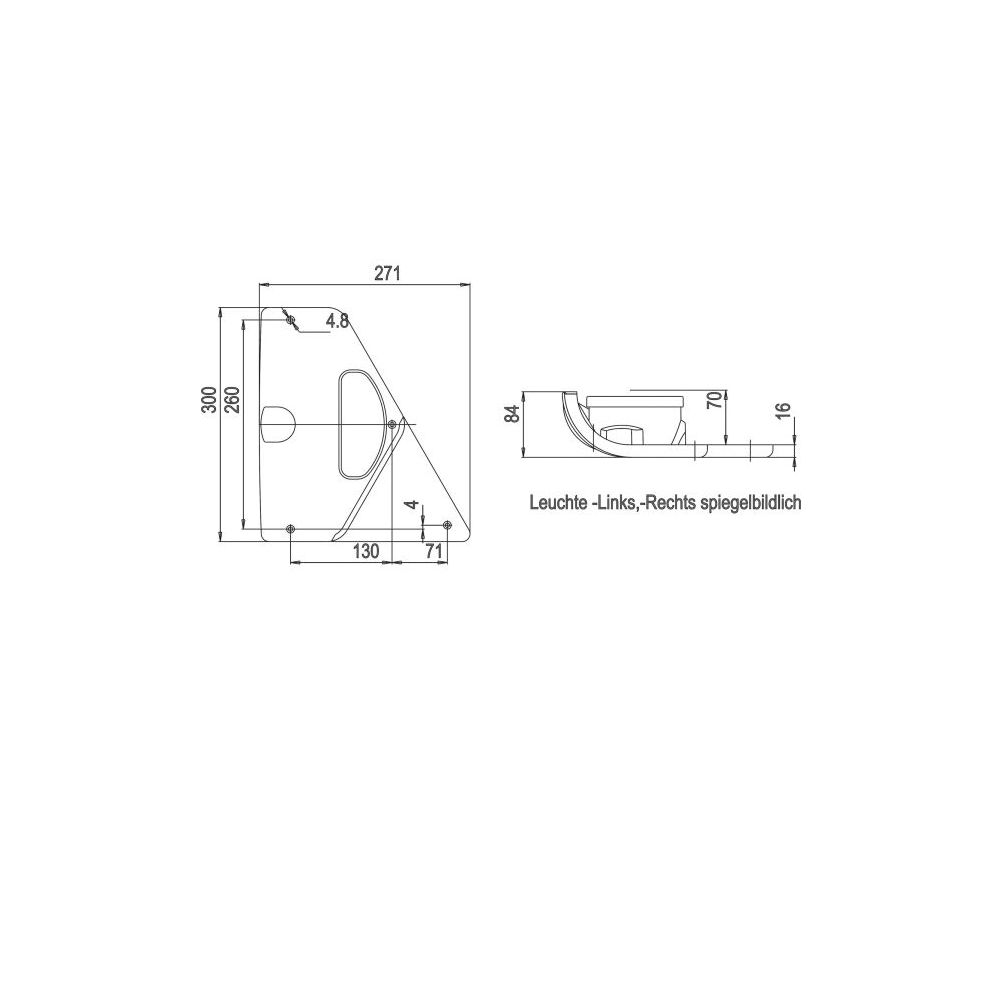 Jokon Dreieck-Rückstrahler aus Leuchtensystem DR 2000
